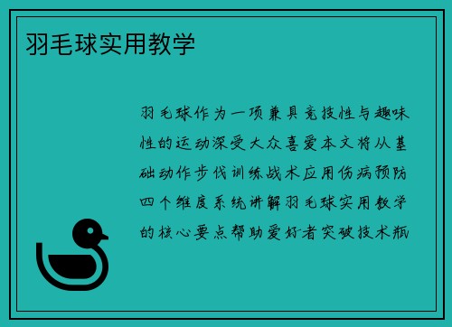 羽毛球实用教学